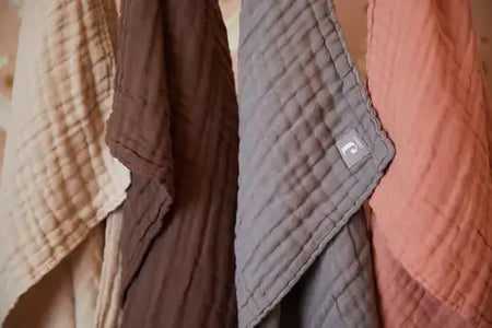 Blanket Cot Wrinkled Cotton 120x120cm - Storm Grey - Petitpyla