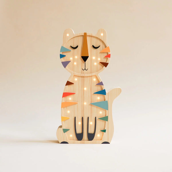 Wooden Tiger Lamp – colored