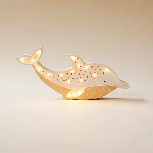 Wooden Dolphin Lamp