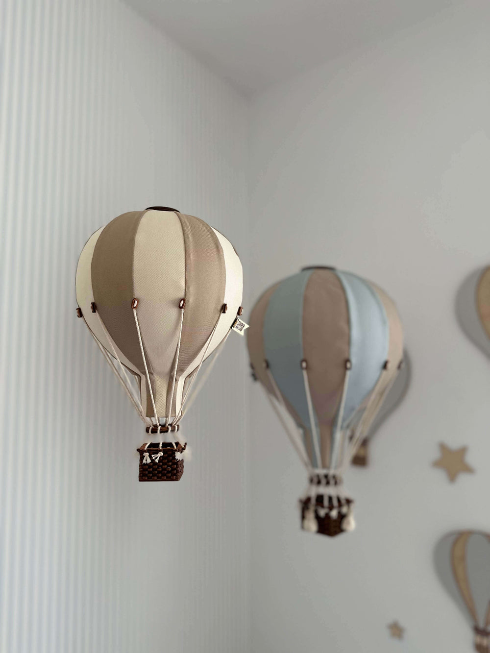 Inflatable Hot Air Balloon Decorations | Baby Shower Decorations and Birthday Decor | Baby Nursery Decor | Baby Room Decor | Gender Reveal Decorations | Hot Air Balloon Décor | Beige/Mint-Grey