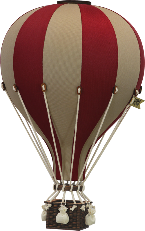 Decorative Hot Air Balloon - Beige/Burgundy