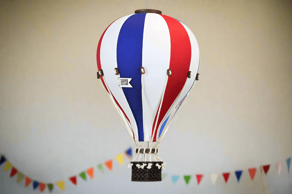  Inflatable Hot Air Balloon Decorations | Baby Shower Decorations and Birthday Decor | Baby Nursery Decor | Baby Room Decor | Gender Reveal Decorations | Hot Air Balloon Décor | White / Red / Blue (Patriotic)