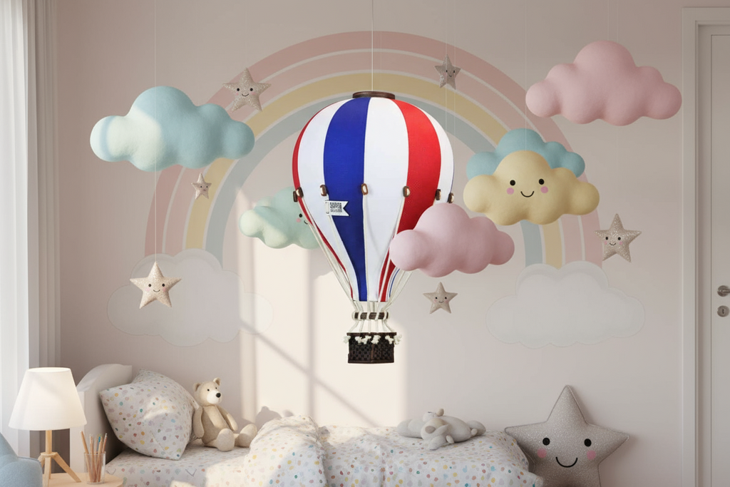 Hot Air Balloon Decorations for Baby Shower, Birthday, Gender Reveal & Baby Nursery Decor | Patriotic