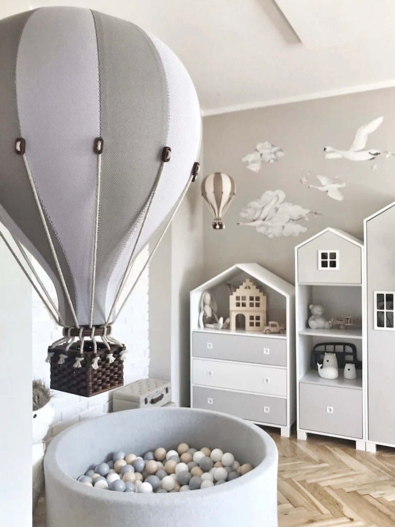 Decorative Hot Air Balloon - White/Light Grey