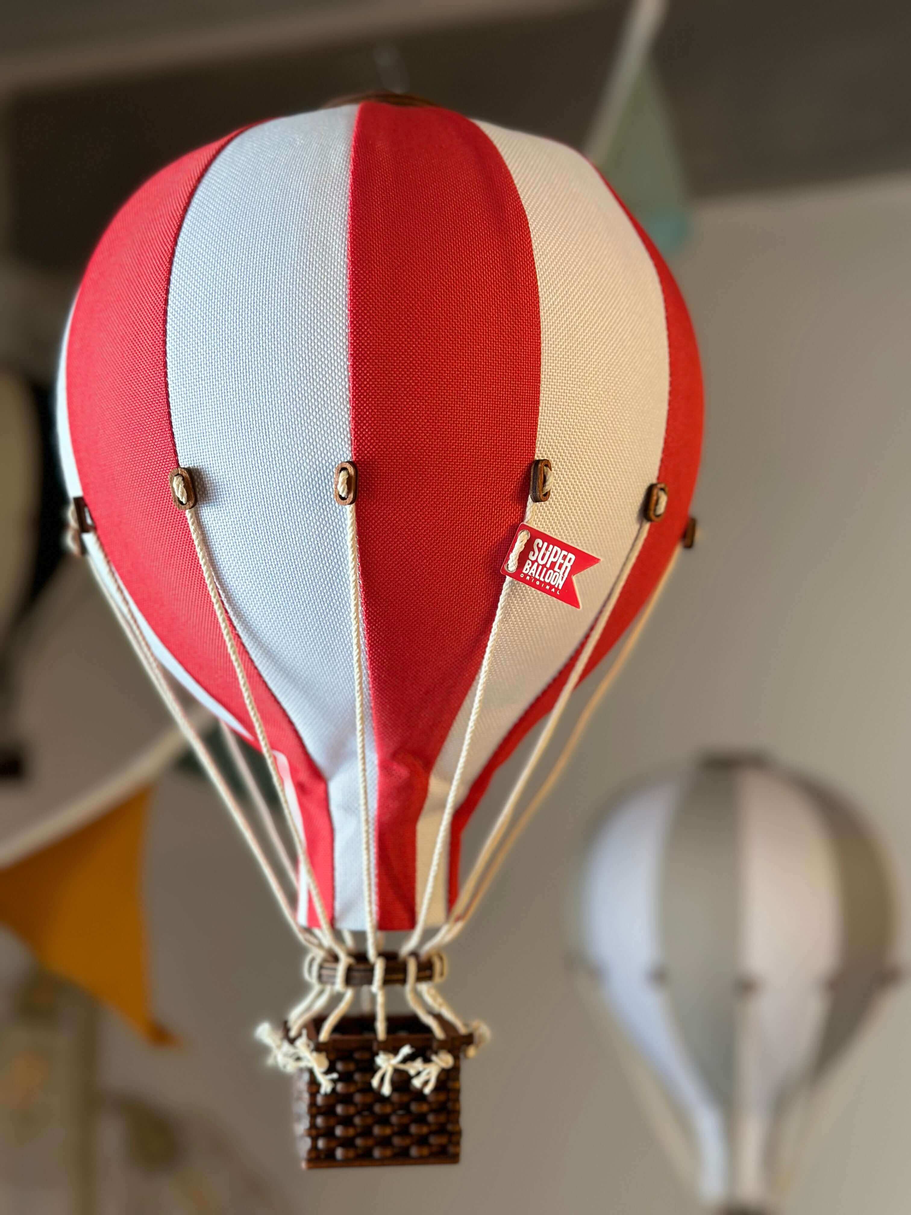 Hot Air Balloon Decorations for Baby Shower, Birthday, Gender Reveal & Baby Nursery Decor | Red