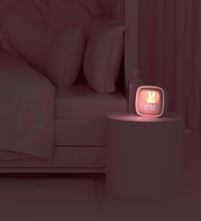 Kids Alarm Clock with Light – Toddler Night light with Digital Bedside Clock