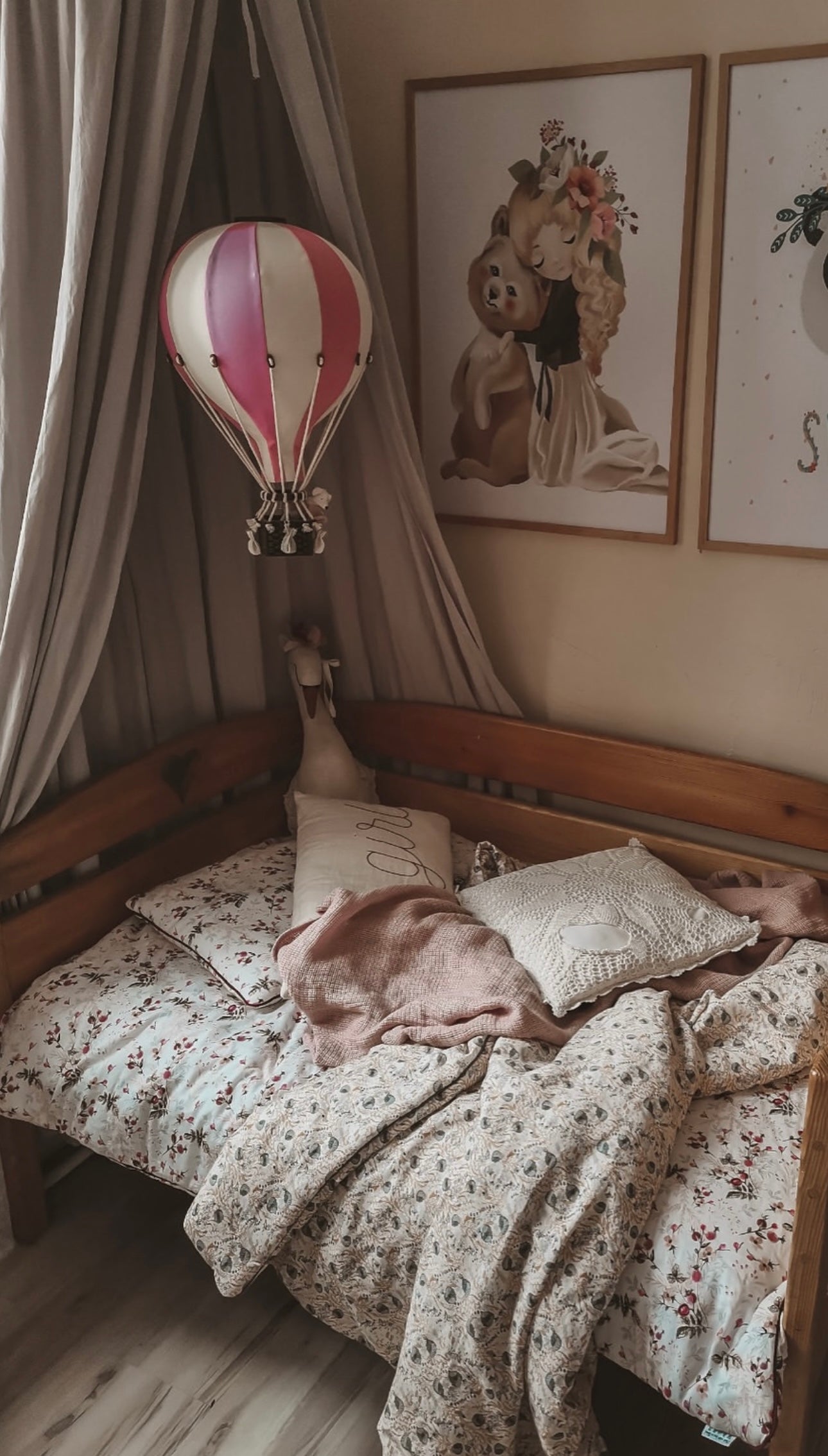 Hot Air Balloon Decorations for Baby Shower, Birthday, Gender Reveal & Baby Nursery Decor | Powder Pink