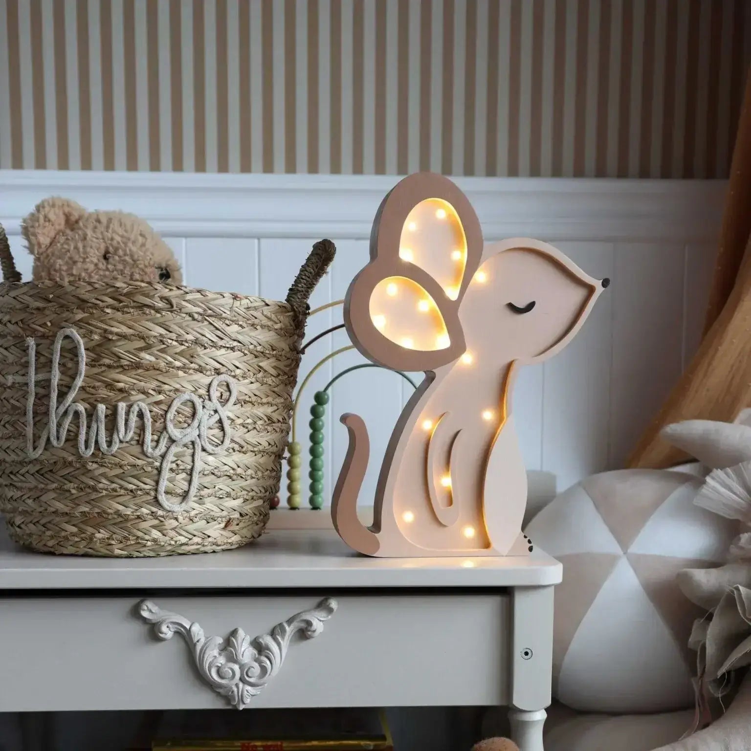 Wooden Mouse Lamp
