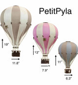 Inflatable Hot Air Balloon Decorations | Baby Shower Decorations and Birthday Decor | Baby Nursery Decor | Baby Room Decor | Gender Reveal Decorations | Hot Air Balloon Décor | Beige/ Mint/ Violet