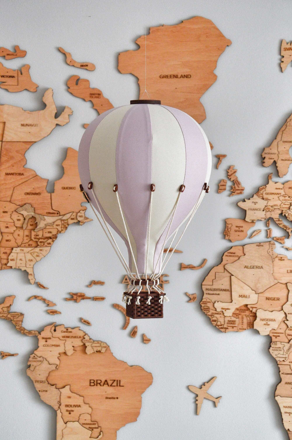 Inflatable Hot Air Balloon Decorations | Baby Shower Decorations and Birthday Decor | Baby Nursery Decor | Baby Room Decor | Gender Reveal Decorations | Hot Air Balloon Décor | Lilac/Beige