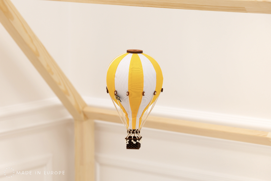 Hot Air Balloon Decorations for Baby Shower, Birthday, Gender Reveal & Baby Nursery Decor | Yellow