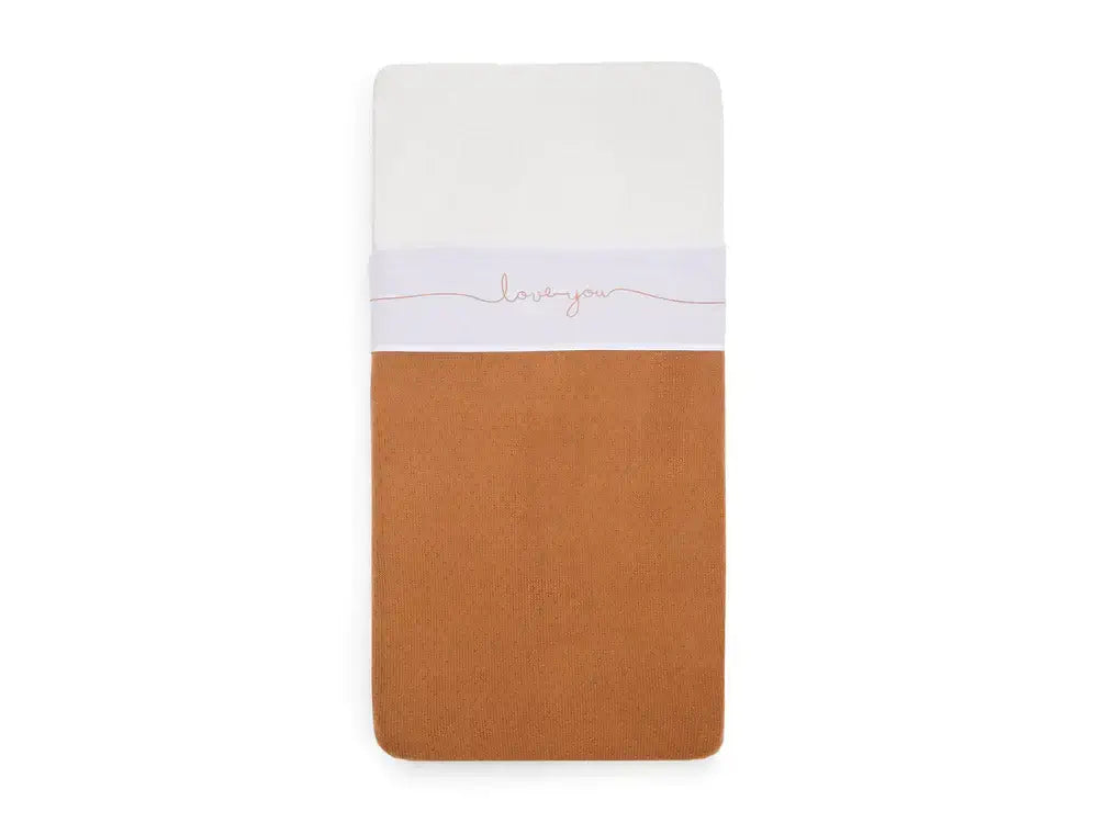 Sheet Crib 75x100cm Love you - Caramel - Petitpyla