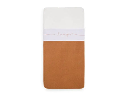 Sheet Crib 75x100cm Love you - Caramel - Petitpyla