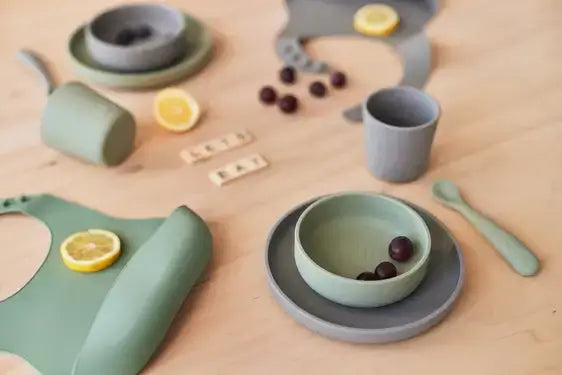 Dinner Set Silicone - Storm Grey - 4 Pieces - Petitpyla