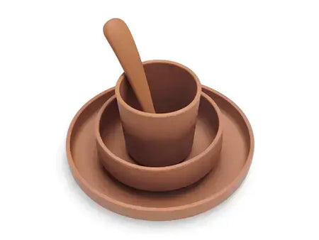Dinner Set Silicone - Caramel - 4 Pieces - Petitpyla
