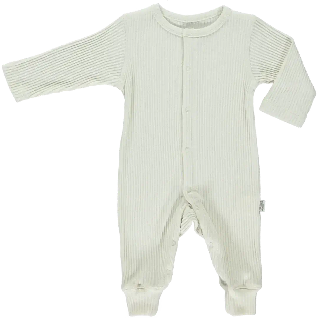 AIRELLE RIBBED PYJAMAS - Almond milk - Poudre Organic - Petitpyla