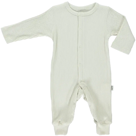 AIRELLE RIBBED PYJAMAS - Almond milk - Poudre Organic - Petitpyla