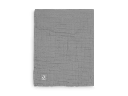 Blanket Cot Wrinkled Cotton 120x120cm - Storm Grey - Petitpyla