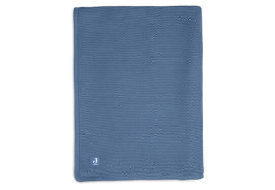 Blanket Crib 75x100cm Basic Knit - Jeans Blue/Coral Fleece - Petitpyla