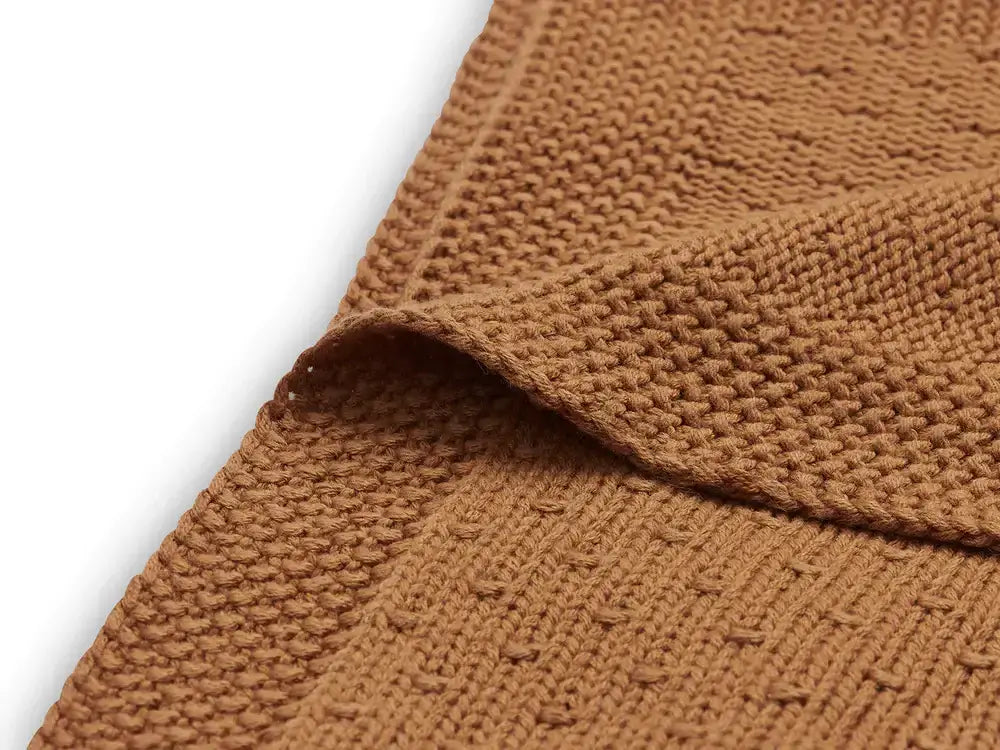 Blanket Cot 100x150cm Bliss Knit - Caramel - Petitpyla