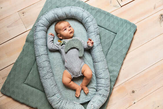 Playpen Mat 85x105cm/80x100cm River Knit - Ash Green - Petitpyla