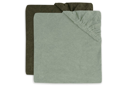 Changing Mat Cover Terry 50x70cm - Ash Green/Leaf Green - 2 Pack - Petitpyla
