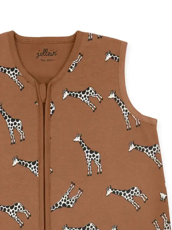 Baby Sleeping Bag Jersey 90cm Giraffe - Caramel - Petitpyla