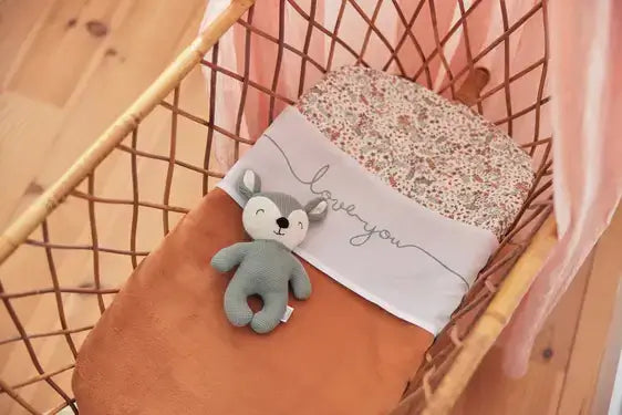 Sheet Cot 120x150cm Love you - Stone Green - Petitpyla