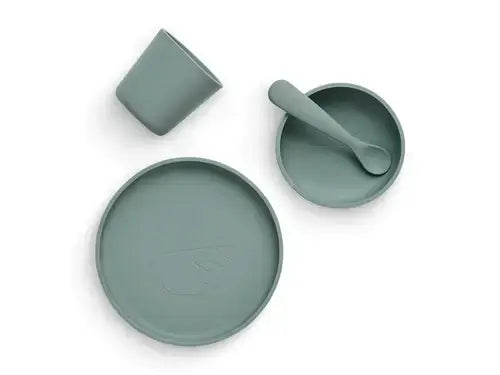 Dinner Set Silicone - Ash Green - 4 Pieces - Petitpyla