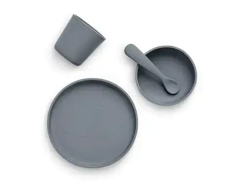 Dinner Set Silicone - Storm Grey - 4 Pieces - Petitpyla