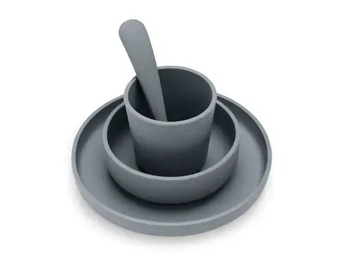 Dinner Set Silicone - Storm Grey - 4 Pieces - Petitpyla