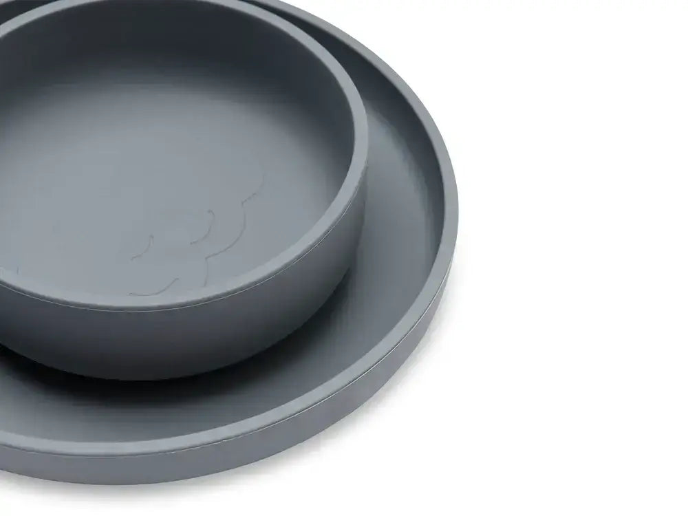 Dinner Set Silicone - Storm Grey - 4 Pieces - Petitpyla