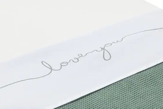 Sheet Cot 120x150cm Love you - Grey - Petitpyla