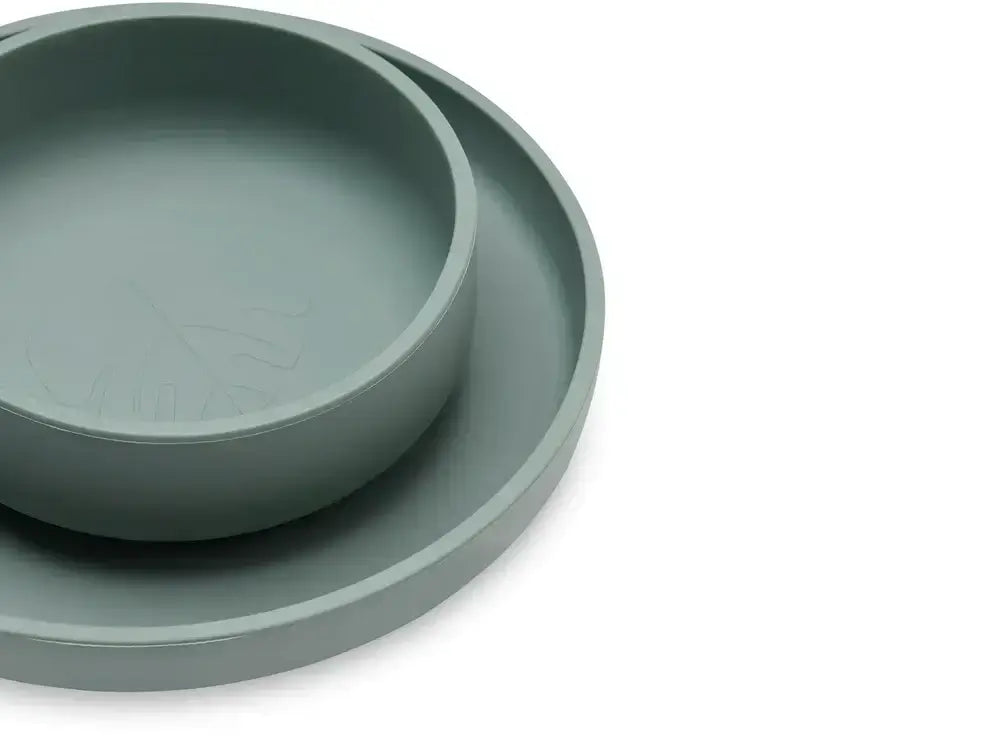 Dinner Set Silicone - Ash Green - 4 Pieces - Petitpyla
