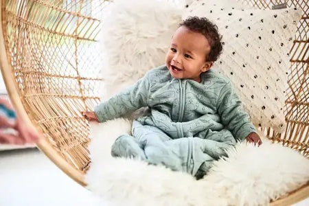 Baby Sleeping Bag 4-seasons 90cm Whales - Ash Green - Petitpyla
