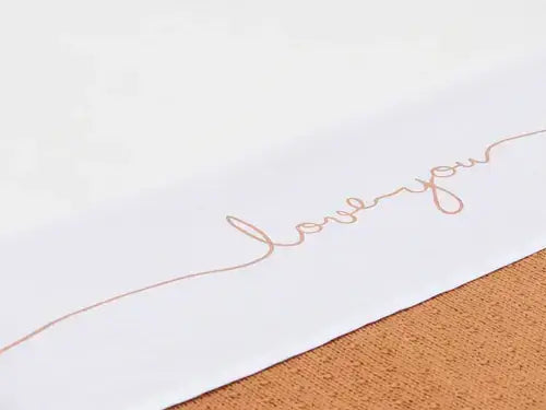 Sheet Crib 75x100cm Love you - Caramel - Petitpyla