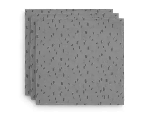 Muslin Cloth Spot 70x70cm - Storm Grey - 3-Pack - Petitpyla