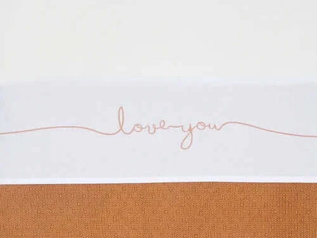 Sheet Crib 75x100cm Love you - Caramel - Petitpyla
