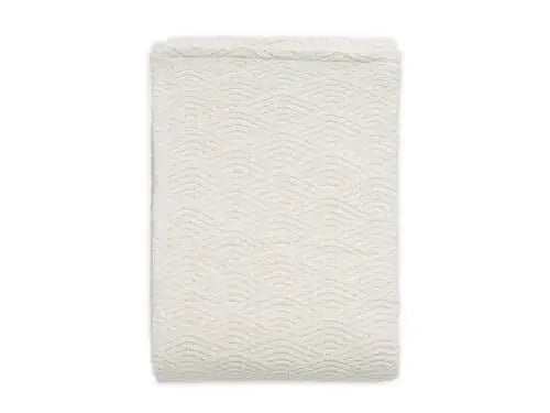 Blanket Crib 75x100cm River Knit - Cream White/Coral Fleece - Petitpyla