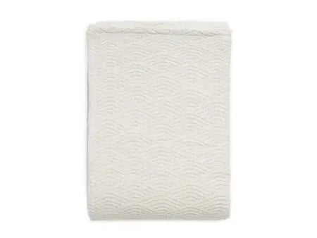 Blanket Crib 75x100cm River Knit - Cream White/Coral Fleece - Petitpyla