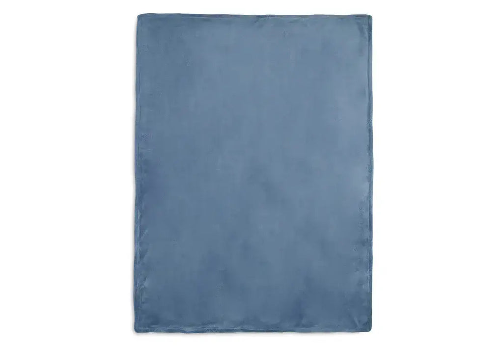 Blanket Crib 75x100cm Basic Knit - Jeans Blue/Coral Fleece - Petitpyla