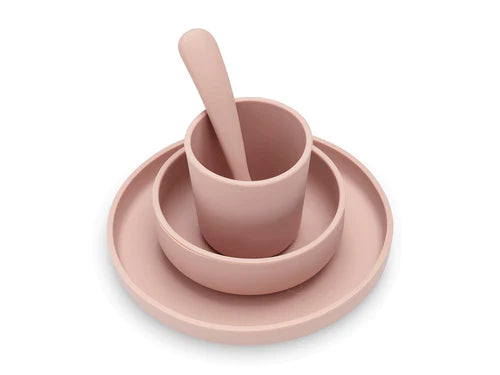 Dinner Set Silicone - Pale Pink - 4 Pieces - Petitpyla