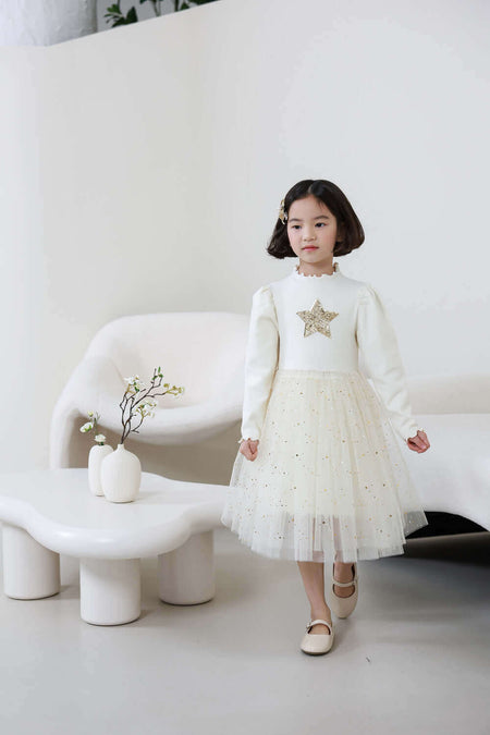 Milkyway Tutu Dress(Cream) - Petitpyla