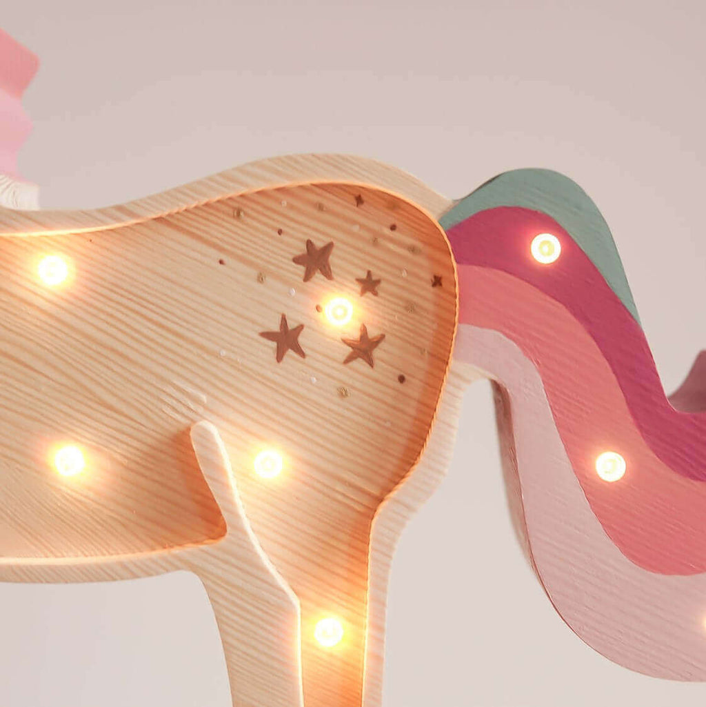 Wooden Unicorn Lamp - visible wood - Petitpyla