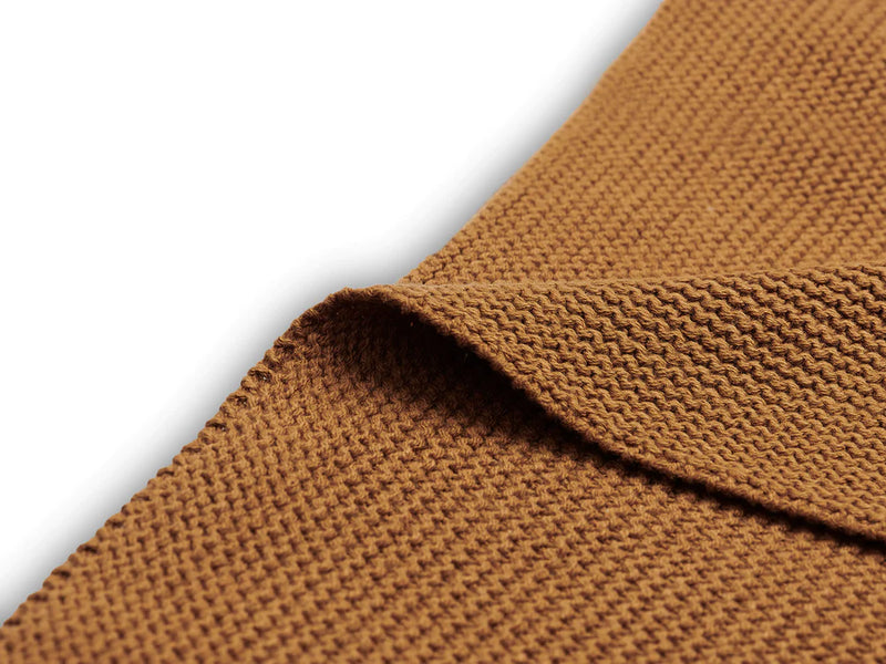 Blanket Cot 100x150cm Basic Knit - Caramel - Petitpyla