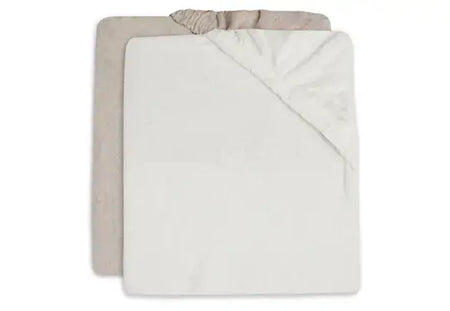 Changing Mat Cover Terry 50x70cm - Ivory/Nougat - 2 Pack - Petitpyla