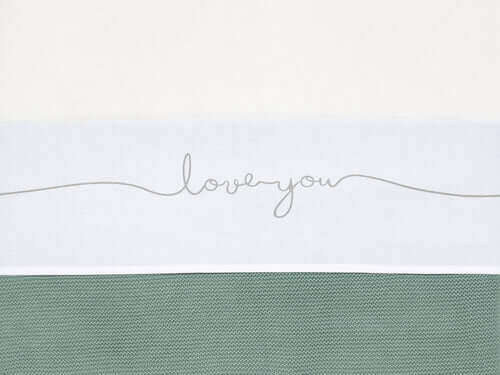 Sheet Cot 120x150cm Love you - Stone Green - Petitpyla