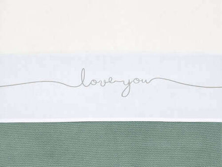 Sheet Cot 120x150cm Love you - Stone Green - Petitpyla