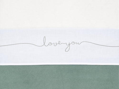 Sheet Cot 120x150cm Love you - Stone Green - Petitpyla