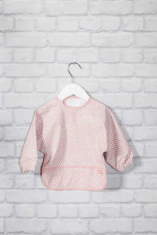 Bib Waterproof with Sleeves - Pale Pink - Petitpyla